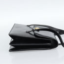Christian Dior Hand Bag Leather Black Gold Auth 185093-5