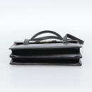 Christian Dior Hand Bag Leather Black Gold Auth 185093-9
