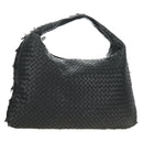 BOTTEGAVENETA INTRECCIATO Hobo Bag Leather Black Gold 115654 Auth 185094SAM-1