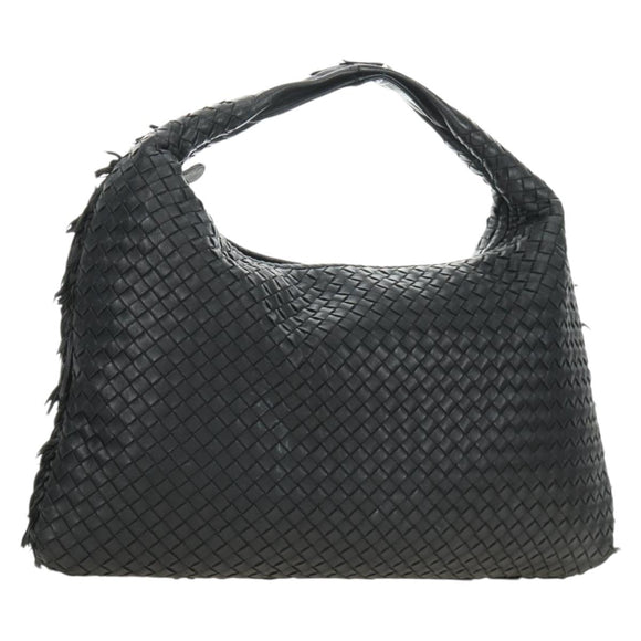 BOTTEGAVENETA INTRECCIATO Hobo Bag Leather Black Gold 115654 Auth 185094SAM