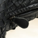 BOTTEGAVENETA INTRECCIATO Hobo Bag Leather Black Gold 115654 Auth 185094SAM-20