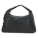 BOTTEGAVENETA INTRECCIATO Hobo Bag Leather Black Gold 115654 Auth 185094SAM-13