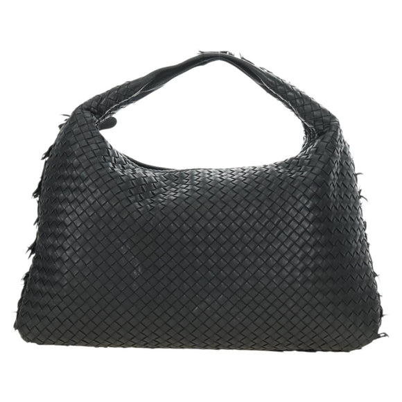 BOTTEGAVENETA INTRECCIATO Hobo Bag Leather Black Gold 115654 Auth 185094SAM
