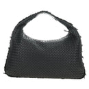 BOTTEGAVENETA INTRECCIATO Hobo Bag Leather Black Gold 115654 Auth 185094SAM-2