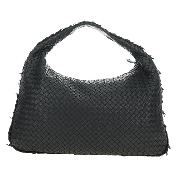 BOTTEGAVENETA INTRECCIATO Hobo Bag Leather Black Gold 115654 Auth 185094SAM
