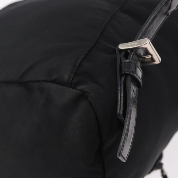 PRADA Backpack Nylon Black Silver Auth 185096