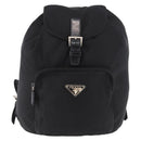 PRADA Backpack Nylon Black Silver Auth 185096-13