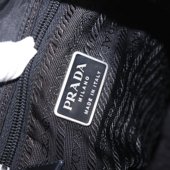 PRADA Backpack Nylon Black Silver Auth 185096