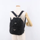 PRADA Backpack Nylon Black Silver Auth 185096-29