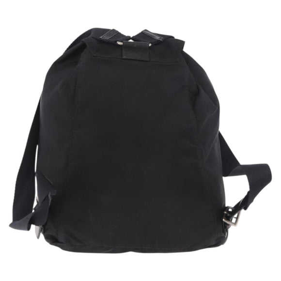 PRADA Backpack Nylon Black Silver Auth 185096