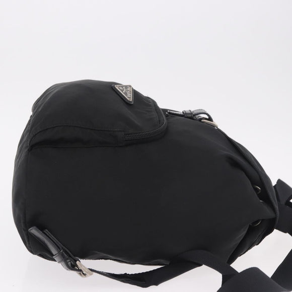 PRADA Backpack Nylon Black Silver Auth 185096