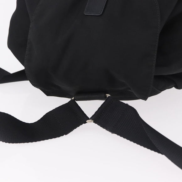 PRADA Backpack Nylon Black Silver Auth 185096