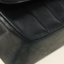 CHANEL Mademoiselle Chain Shoulder Bag Lamb Skin Black Gold CC Auth 185097SAM-14