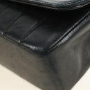 CHANEL Mademoiselle Chain Shoulder Bag Lamb Skin Black Gold CC Auth 185097SAM-15