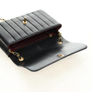 CHANEL Mademoiselle Chain Shoulder Bag Lamb Skin Black Gold CC Auth 185097SAM-19