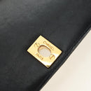 CHANEL Mademoiselle Chain Shoulder Bag Lamb Skin Black Gold CC Auth 185097SAM-20