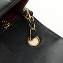 CHANEL Mademoiselle Chain Shoulder Bag Lamb Skin Black Gold CC Auth 185097SAM-21