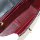 CHANEL Mademoiselle Chain Shoulder Bag Lamb Skin Black Gold CC Auth 185097SAM-9