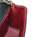 CHANEL Mademoiselle Chain Shoulder Bag Lamb Skin Black Gold CC Auth 185097SAM-23
