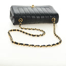 CHANEL Mademoiselle Chain Shoulder Bag Lamb Skin Black Gold CC Auth 185097SAM-7