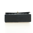 CHANEL Mademoiselle Chain Shoulder Bag Lamb Skin Black Gold CC Auth 185097SAM-5