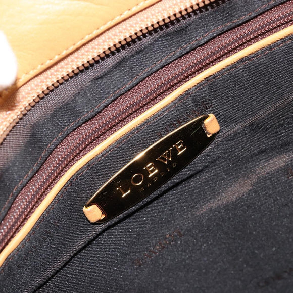LOEWE Anagram Chain Shoulder Bag Leder Beige Gold Auth 185098