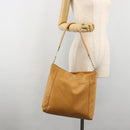 LOEWE Anagram Chain Shoulder Bag Leder Beige Gold Auth 185098-24