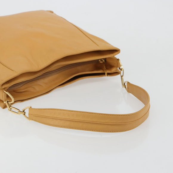 LOEWE Anagram Chain Shoulder Bag Leder Beige Gold Auth 185098