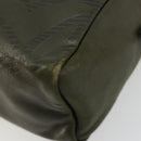 LOEWE Anagram Shoulder Bag Leather Khaki Auth 185099-11