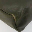LOEWE Anagram Shoulder Bag Leather Khaki Auth 185099-12