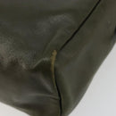 LOEWE Anagram Shoulder Bag Leather Khaki Auth 185099-13