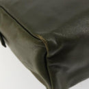 LOEWE Anagram Shoulder Bag Leather Khaki Auth 185099-14