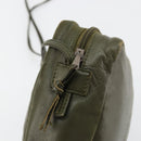 LOEWE Anagram Shoulder Bag Leather Khaki Auth 185099-16