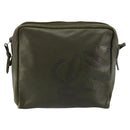LOEWE Anagram Shoulder Bag Leather Khaki Auth 185099-2