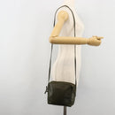 LOEWE Anagram Shoulder Bag Leather Khaki Auth 185099-23