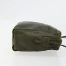 LOEWE Anagram Shoulder Bag Leather Khaki Auth 185099-4