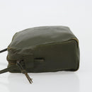 LOEWE Anagram Shoulder Bag Leather Khaki Auth 185099-5