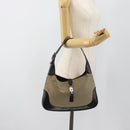 GUCCI Jackie Shoulder Bag Canvas Beige Silver 00963 Auth 185102V-21