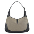 GUCCI Jackie Shoulder Bag Canvas Beige Silver 00963 Auth 185102V-3