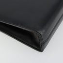 Salvatore Ferragamo Gancini Chain Shoulder Bag Leather Black Gold Auth 185103A-16