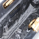 Salvatore Ferragamo Gancini Chain Shoulder Bag Leather Black Gold Auth 185103A-11