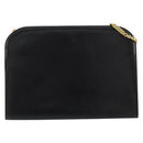 Salvatore Ferragamo Gancini Chain Shoulder Bag Leather Black Gold Auth 185103A-2