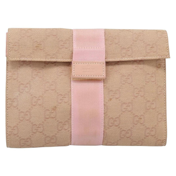 GUCCI GG Canvas Clutch Bag Pink 039 0992 Auth 185104