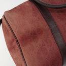 Christian Dior Trotter Canvas Boston Bag Suede Red Gold Auth 185105-10