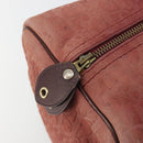 Christian Dior Trotter Canvas Boston Bag Suede Red Gold Auth 185105-11