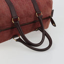 Christian Dior Trotter Canvas Boston Bag Suede Red Gold Auth 185105-7