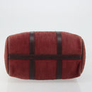Christian Dior Trotter Canvas Boston Bag Suede Red Gold Auth 185105-5