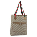 GUCCI GG Plus Supreme Tote Bag PVC Beige Gold Auth 185107-1