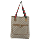 GUCCI GG Plus Supreme Tote Bag PVC Beige Gold Auth 185107-13