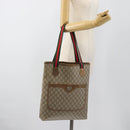 GUCCI GG Plus Supreme Tote Bag PVC Beige Gold Auth 185107-20